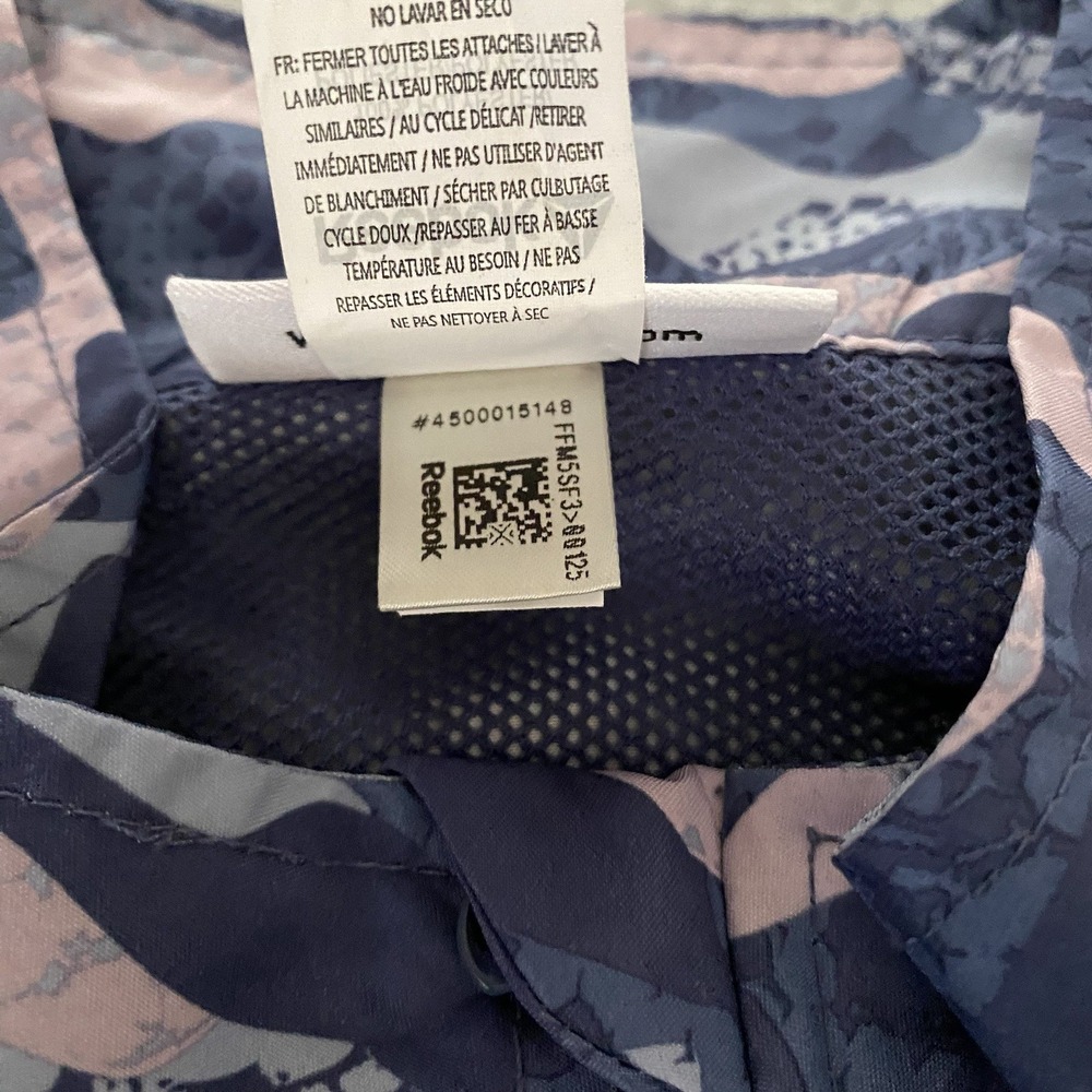 Reebok Camo Quarter-Zip Windbreaker Jacket Women's Large‎ Purple Pink Pullover - Picture 6 of 13